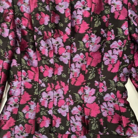 Giorgio Armani Ikat Floral Blazer Purple Size 8 - Picture 4 of 9